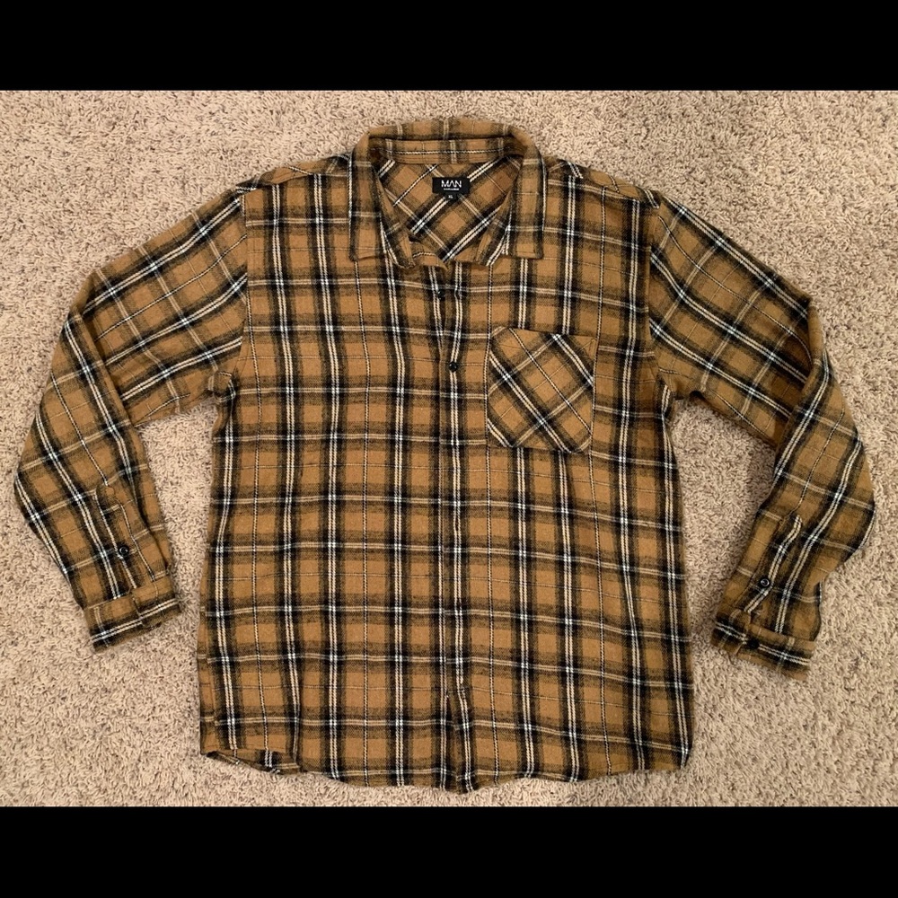 Mens yellow flannel from Boohooman